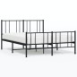 vidaXL Bettgestell mit Kopf- und Fußteil Metall Schwarz 150x200 cm vidaXL Bettgestell mit Kopf- und Fußteil Metall Schwarz 150x200 cm