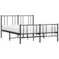 vidaXL Bettgestell mit Kopf- und Fußteil Metall Schwarz 150x200 cm vidaXL Bettgestell mit Kopf- und Fußteil Metall Schwarz 150x200 cm