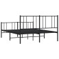 vidaXL Bettgestell mit Kopf- und Fußteil Metall Schwarz 150x200 cm vidaXL Bettgestell mit Kopf- und Fußteil Metall Schwarz 150x200 cm