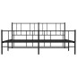 vidaXL Bettgestell mit Kopf- und Fußteil Metall Schwarz 183x213 cm vidaXL Bettgestell mit Kopf- und Fußteil Metall Schwarz 183x213 cm