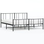vidaXL Bettgestell mit Kopf- und Fußteil Metall Schwarz 193x203 cm vidaXL Bettgestell mit Kopf- und Fußteil Metall Schwarz 193x203 cm