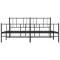 vidaXL Bettgestell mit Kopf- und Fußteil Metall Schwarz 193x203 cm vidaXL Bettgestell mit Kopf- und Fußteil Metall Schwarz 193x203 cm