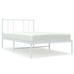 vidaXL Bettgestell mit Kopfteil Metall Weiß 90x190 cm