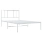 vidaXL Bettgestell mit Kopfteil Metall Weiß 90x190 cm vidaXL Bettgestell mit Kopfteil Metall Weiß 90x190 cm
