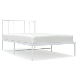 vidaXL Bettgestell mit Kopfteil Metall Weiß 90x200 cm