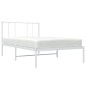 vidaXL Bettgestell mit Kopfteil Metall Weiß 100x190 cm vidaXL Bettgestell mit Kopfteil Metall Weiß 100x190 cm