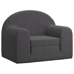 Schlafsofa für Kinder Anthrazit Weicher Plüsch