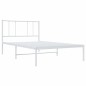 vidaXL Bettgestell mit Kopfteil Metall Weiß 100x200 cm vidaXL Bettgestell mit Kopfteil Metall Weiß 100x200 cm
