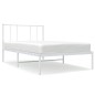 vidaXL Bettgestell mit Kopfteil Metall Weiß 107x203 cm vidaXL Bettgestell mit Kopfteil Metall Weiß 107x203 cm
