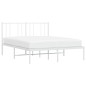vidaXL Bettgestell mit Kopfteil Metall Weiß 120x190 cm vidaXL Bettgestell mit Kopfteil Metall Weiß 120x190 cm