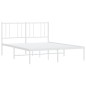 vidaXL Bettgestell mit Kopfteil Metall Weiß 120x190 cm vidaXL Bettgestell mit Kopfteil Metall Weiß 120x190 cm
