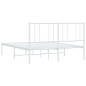 vidaXL Bettgestell mit Kopfteil Metall Weiß 120x190 cm vidaXL Bettgestell mit Kopfteil Metall Weiß 120x190 cm