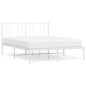 vidaXL Bettgestell mit Kopfteil Metall Weiß 135x190 cm vidaXL Bettgestell mit Kopfteil Metall Weiß 135x190 cm