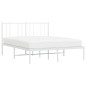 vidaXL Bettgestell mit Kopfteil Metall Weiß 135x190 cm vidaXL Bettgestell mit Kopfteil Metall Weiß 135x190 cm