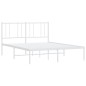 vidaXL Bettgestell mit Kopfteil Metall Weiß 135x190 cm vidaXL Bettgestell mit Kopfteil Metall Weiß 135x190 cm