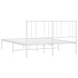 vidaXL Bettgestell mit Kopfteil Metall Weiß 135x190 cm vidaXL Bettgestell mit Kopfteil Metall Weiß 135x190 cm