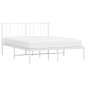 vidaXL Bettgestell mit Kopfteil Metall Weiß 140x200 cm vidaXL Bettgestell mit Kopfteil Metall Weiß 140x200 cm