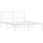 vidaXL Bettgestell mit Kopfteil Metall Weiß 140x200 cm vidaXL Bettgestell mit Kopfteil Metall Weiß 140x200 cm