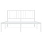 vidaXL Bettgestell mit Kopfteil Metall Weiß 140x200 cm vidaXL Bettgestell mit Kopfteil Metall Weiß 140x200 cm