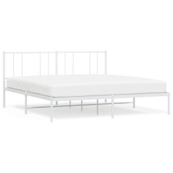 vidaXL Bettgestell mit Kopfteil Metall Weiß 180x200 cm