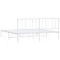 vidaXL Bettgestell mit Kopfteil Metall Weiß 183x213 cm vidaXL Bettgestell mit Kopfteil Metall Weiß 183x213 cm