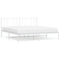 vidaXL Bettgestell mit Kopfteil Metall Weiß 193x203 cm