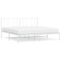 vidaXL Bettgestell mit Kopfteil Metall Weiß 193x203 cm vidaXL Bettgestell mit Kopfteil Metall Weiß 193x203 cm