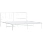 vidaXL Bettgestell mit Kopfteil Metall Weiß 193x203 cm vidaXL Bettgestell mit Kopfteil Metall Weiß 193x203 cm