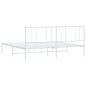 vidaXL Bettgestell mit Kopfteil Metall Weiß 200x200 cm vidaXL Bettgestell mit Kopfteil Metall Weiß 200x200 cm