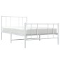 vidaXL Bettgestell mit Kopf- und Fußteil Metall Weiß 75x190 cm vidaXL Bettgestell mit Kopf- und Fußteil Metall Weiß 75x190 cm