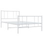 vidaXL Bettgestell mit Kopf- und Fußteil Metall Weiß 75x190 cm vidaXL Bettgestell mit Kopf- und Fußteil Metall Weiß 75x190 cm
