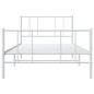 vidaXL Bettgestell mit Kopf- und Fußteil Metall Weiß 75x190 cm vidaXL Bettgestell mit Kopf- und Fußteil Metall Weiß 75x190 cm