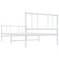 vidaXL Bettgestell mit Kopf- und Fußteil Metall Weiß 75x190 cm vidaXL Bettgestell mit Kopf- und Fußteil Metall Weiß 75x190 cm