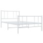 vidaXL Bettgestell mit Kopf- und Fußteil Metall Weiß 90x190 cm vidaXL Bettgestell mit Kopf- und Fußteil Metall Weiß 90x190 cm