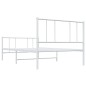 vidaXL Bettgestell mit Kopf- und Fußteil Metall Weiß 90x190 cm vidaXL Bettgestell mit Kopf- und Fußteil Metall Weiß 90x190 cm
