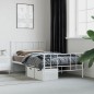 vidaXL Bettgestell mit Kopf- und Fußteil Metall Weiß 90x200 cm vidaXL Bettgestell mit Kopf- und Fußteil Metall Weiß 90x200 cm