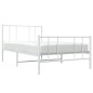 vidaXL Bettgestell mit Kopf- und Fußteil Metall Weiß 100x190 cm vidaXL Bettgestell mit Kopf- und Fußteil Metall Weiß 100x190 cm