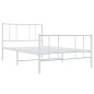 vidaXL Bettgestell mit Kopf- und Fußteil Metall Weiß 100x190 cm vidaXL Bettgestell mit Kopf- und Fußteil Metall Weiß 100x190 cm