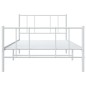 vidaXL Bettgestell mit Kopf- und Fußteil Metall Weiß 100x190 cm vidaXL Bettgestell mit Kopf- und Fußteil Metall Weiß 100x190 cm