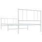 vidaXL Bettgestell mit Kopf- und Fußteil Metall Weiß 100x190 cm vidaXL Bettgestell mit Kopf- und Fußteil Metall Weiß 100x190 cm