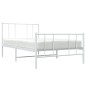 vidaXL Bettgestell mit Kopf- und Fußteil Metall Weiß 107x203 cm vidaXL Bettgestell mit Kopf- und Fußteil Metall Weiß 107x203 cm