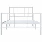 vidaXL Bettgestell mit Kopf- und Fußteil Metall Weiß 107x203 cm vidaXL Bettgestell mit Kopf- und Fußteil Metall Weiß 107x203 cm