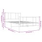 vidaXL Bettgestell mit Kopf- und Fußteil Metall Weiß 107x203 cm vidaXL Bettgestell mit Kopf- und Fußteil Metall Weiß 107x203 cm