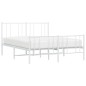 vidaXL Bettgestell mit Kopf- und Fußteil Metall Weiß 135x190 cm vidaXL Bettgestell mit Kopf- und Fußteil Metall Weiß 135x190 cm