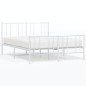 vidaXL Bettgestell mit Kopf- und Fußteil Metall Weiß 140x190 cm vidaXL Bettgestell mit Kopf- und Fußteil Metall Weiß 140x190 cm