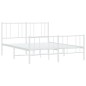 vidaXL Bettgestell mit Kopf- und Fußteil Metall Weiß 140x190 cm vidaXL Bettgestell mit Kopf- und Fußteil Metall Weiß 140x190 cm