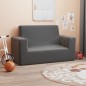 Kindersofa 2-Sitzer Anthrazit Weich Plüsch Kindersofa 2-Sitzer Anthrazit Weich Plüsch