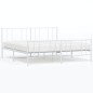 vidaXL Bettgestell mit Kopf- und Fußteil Metall Weiß 193x203 cm vidaXL Bettgestell mit Kopf- und Fußteil Metall Weiß 193x203 cm