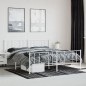 vidaXL Bettgestell mit Kopf- und Fußteil Metall Weiß 193x203 cm vidaXL Bettgestell mit Kopf- und Fußteil Metall Weiß 193x203 cm