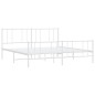 vidaXL Bettgestell mit Kopf- und Fußteil Metall Weiß 193x203 cm vidaXL Bettgestell mit Kopf- und Fußteil Metall Weiß 193x203 cm